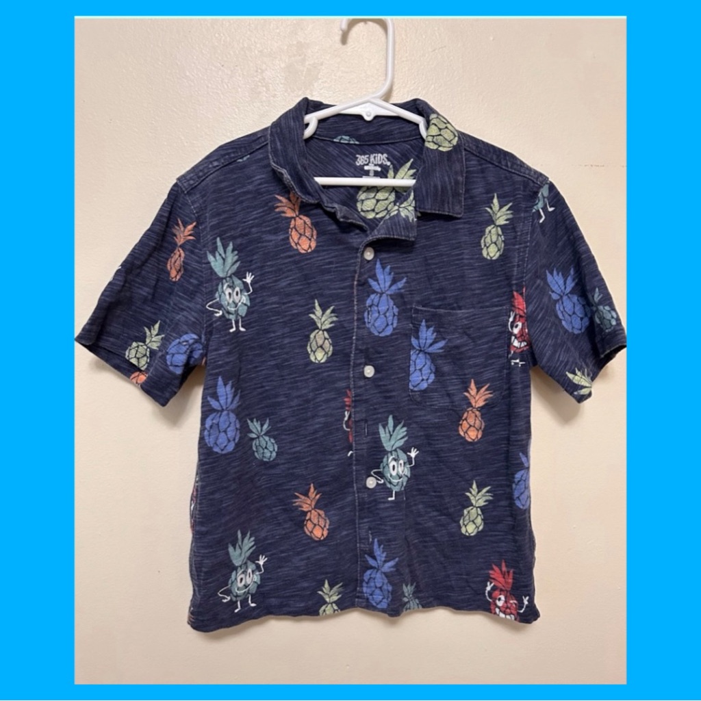365 Kids Blue Pineapple Print Shirt